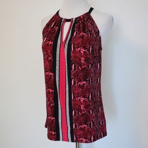 MICHAEL KORS Size Small Pink Blouse Tank Snakeskin
